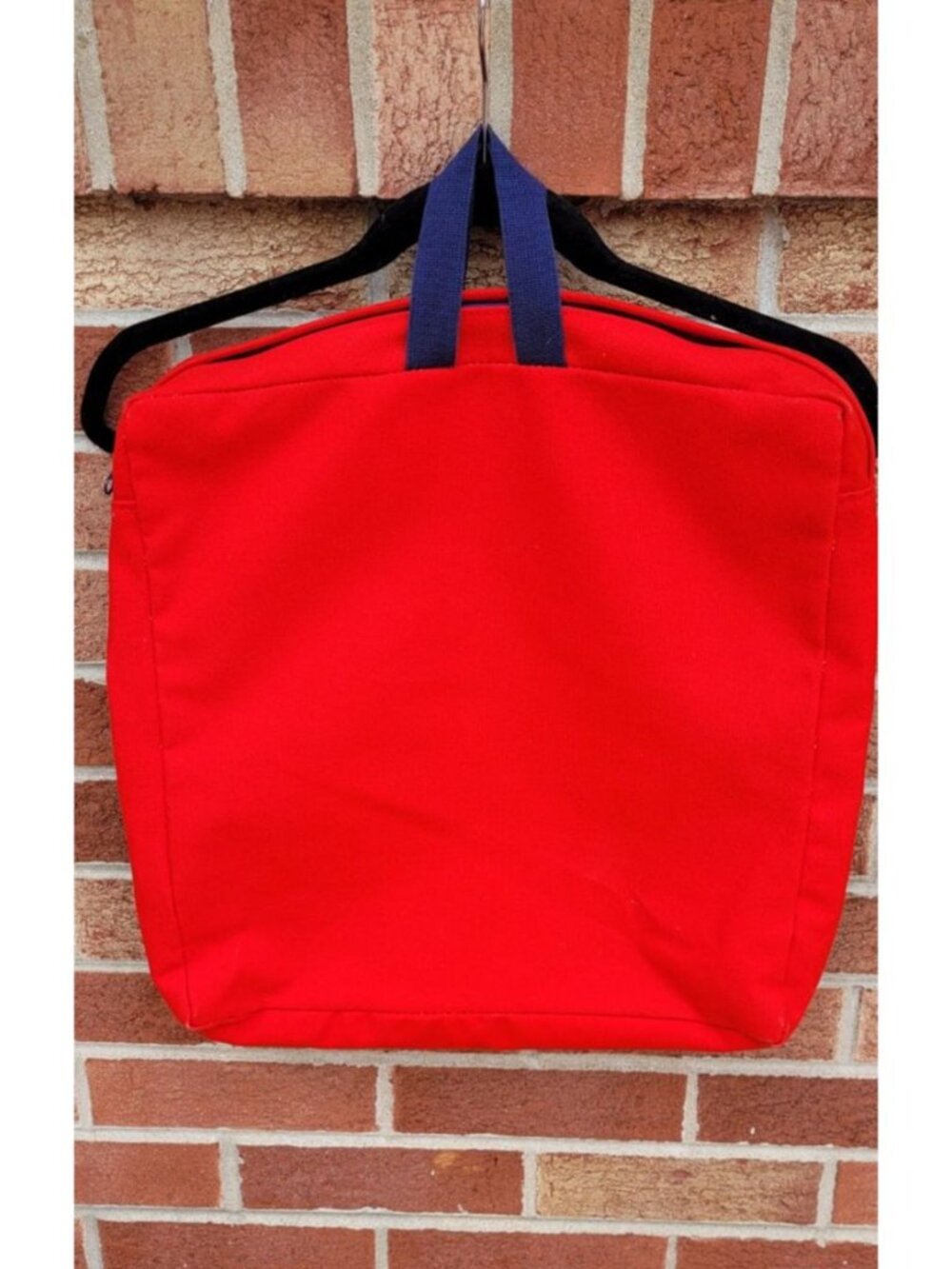 Vintage Lands' End Square Rigger Canvas Bag with Handles Red 15"x14" - Picture 2 of 4